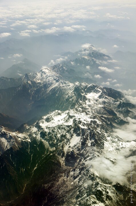 View of mountains from the plane on our way to Chengdu
2