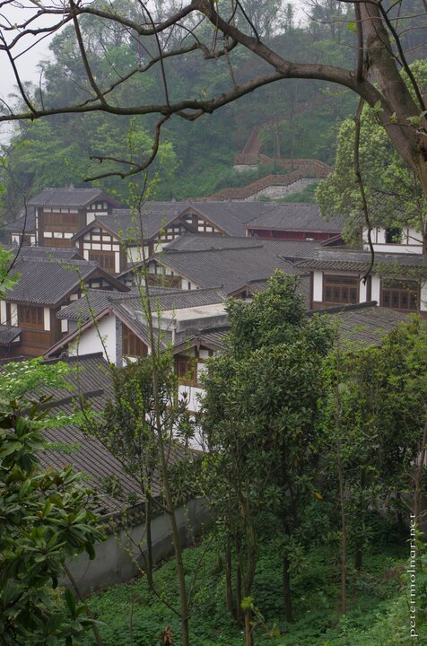 Ancient looking houses in Dujiangyan