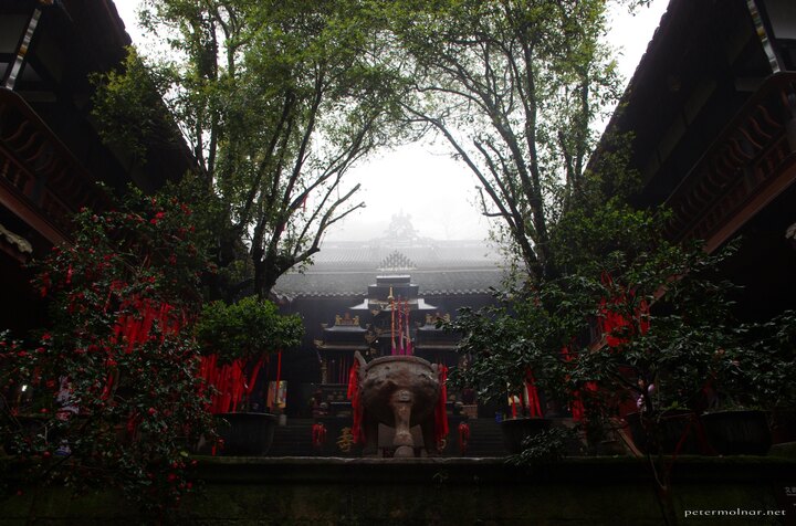 A temple garden at Mount Qingcheng