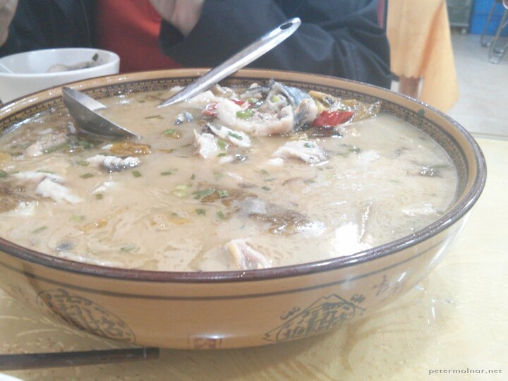 Fish soup at a small chophouse in
Jiuzhaigou