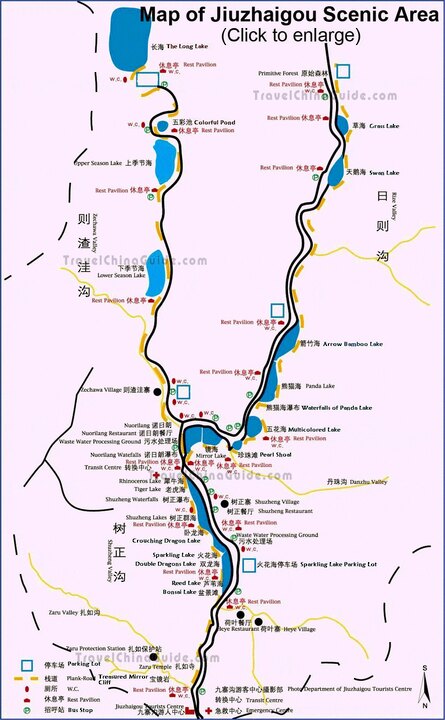 Map of Jiuzhaigou