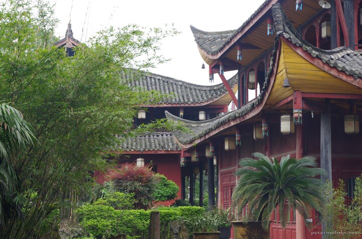 A view inside the Wannian Temple