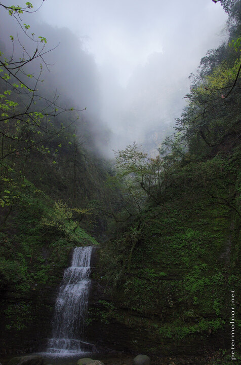 Breathtaking waterfall at Mount Emei