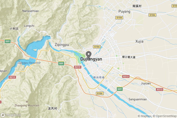 map showing the location where the photo 'Dujiangyan at night 3' was taken at