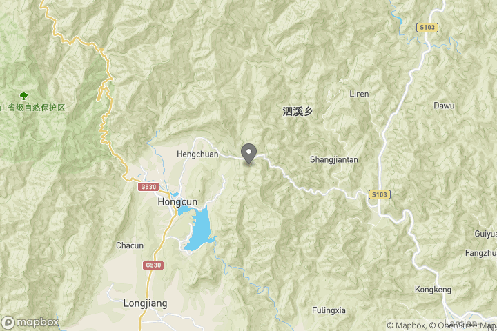 map showing the location where the photo 'Sunrine in Hongcun' was taken at