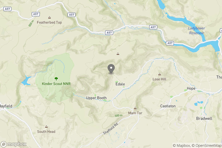 map showing the location where the photo 'Peak District in the winter - sunset scenery' was taken at