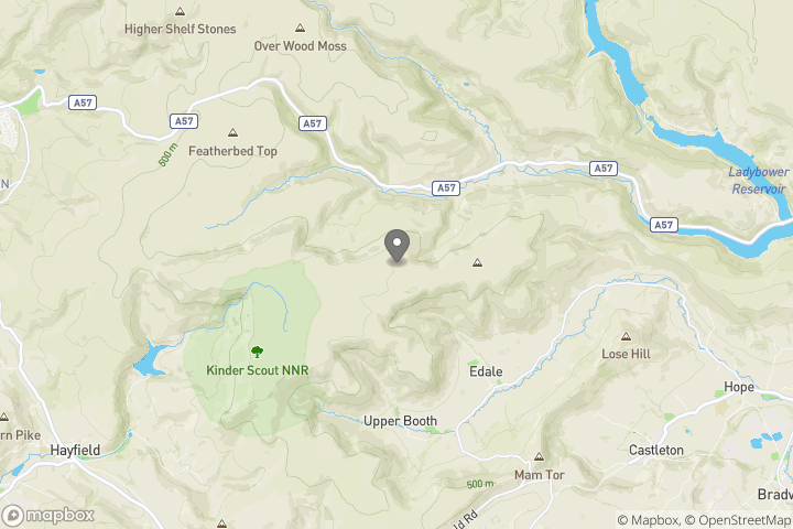 map showing the location where the photo 'Peak District in the winter - waterfall' was taken at