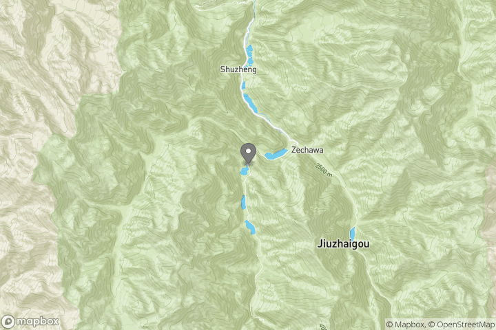 map showing the location where the photo 'Panda Waterfalls, Jiuzhaigou' was taken at