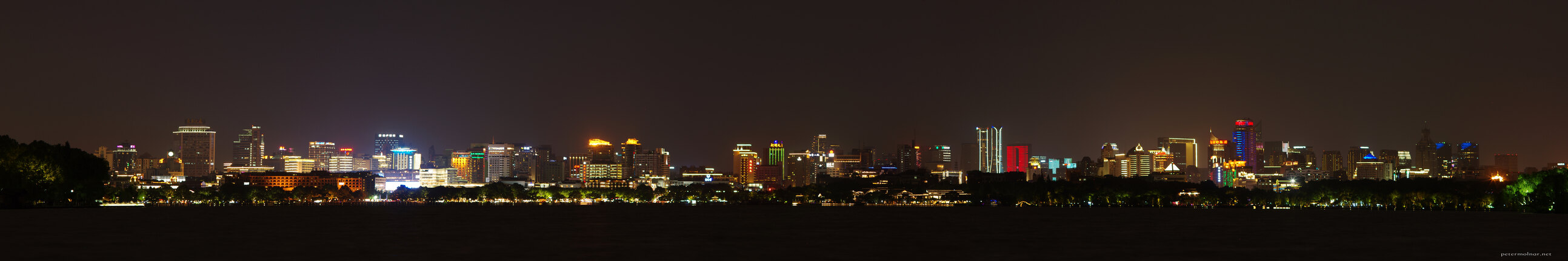 Hangzhou West Lake at night