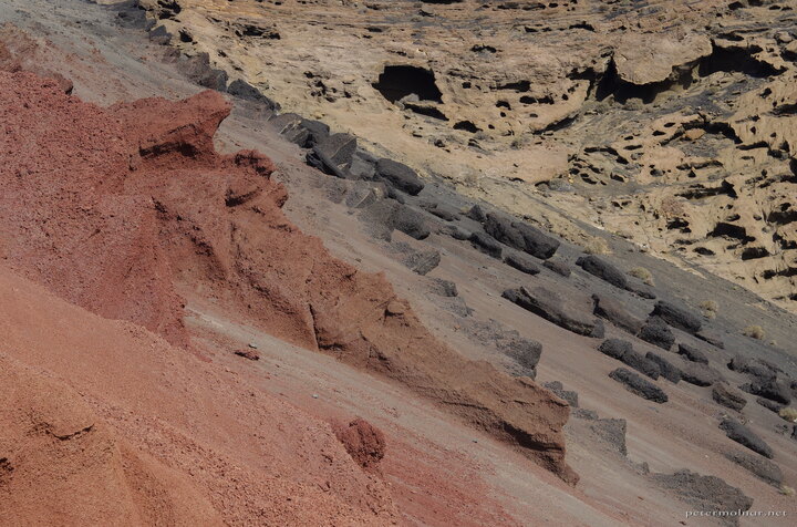 Layers of volcanic ash
