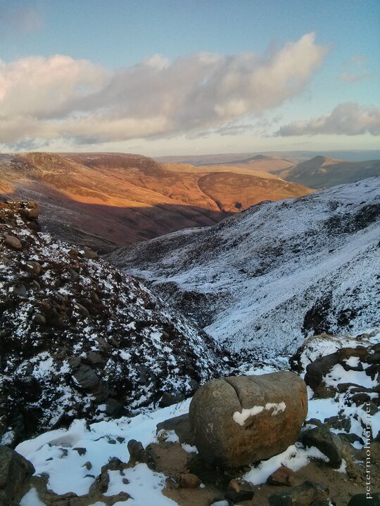 Peak District in the winter - sunset scenery
