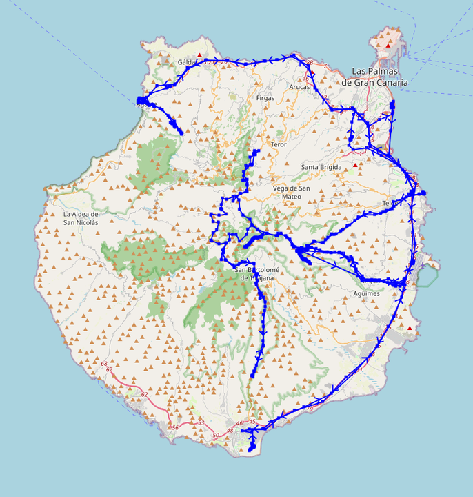 My whole trip on the map