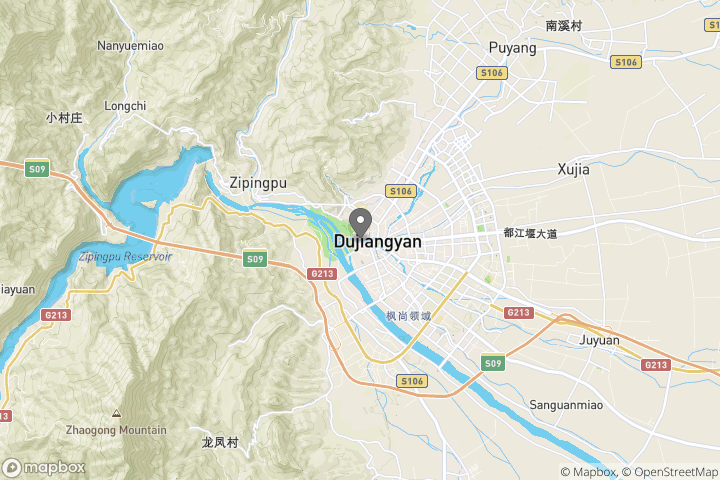 map showing the location where the photo 'Dujiangyan at night 1' was taken at