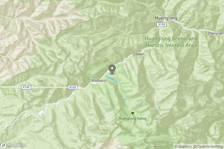 map showing the location where the photo 'Autumn in Huanglong' was taken at