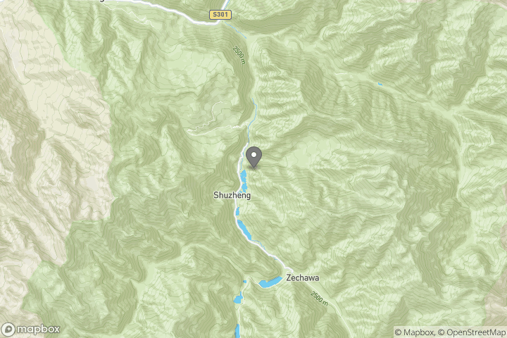 map showing the location where the photo 'Jiuzhaigou: reflections in Rhinoceros lake 2' was taken at